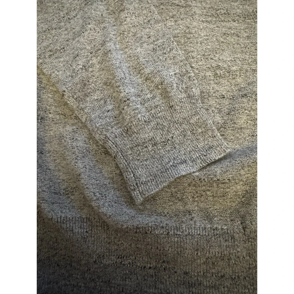 J.Crew Men's L Grey 100% Cotton Textured Raglan Crewneck Sweater